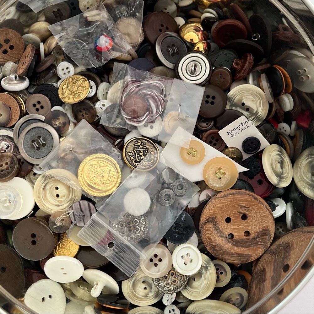 Vintage designer Mixed Lot of Buttons Lots of Designer Buttons And String